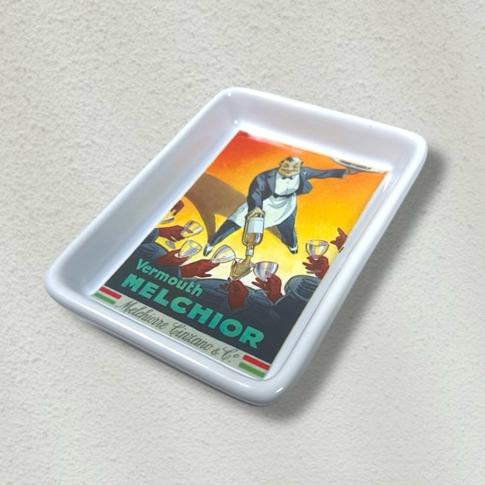 Pottery Barn “Vintage Posters” Vermouth Melchior Ceramic Dish Tray